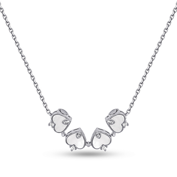 Серебряное колье Клевер с перламутром (арт. 7507/2203п) – изображение 1