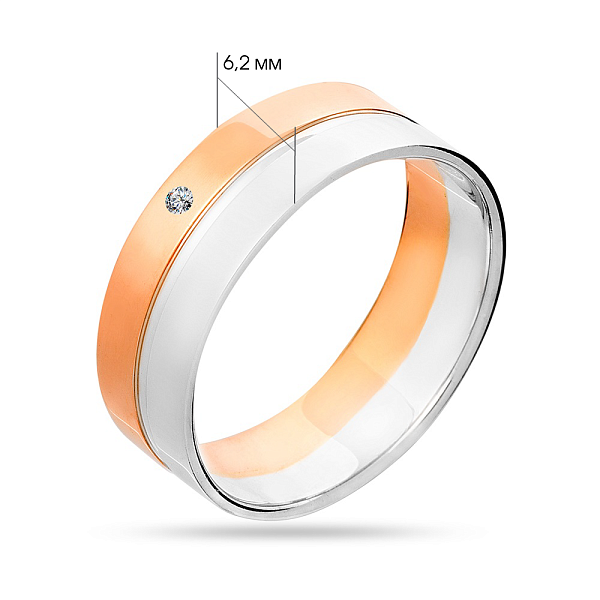 Обручальное кольцо с бриллиантом из золота (арт. К239193/1) – изображение 2