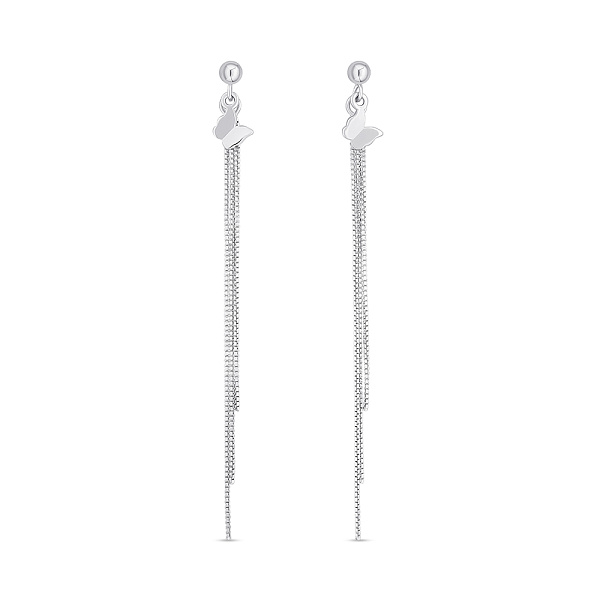 Длинные серьги из серебра без камней (арт. 7518/7191) – изображение 1