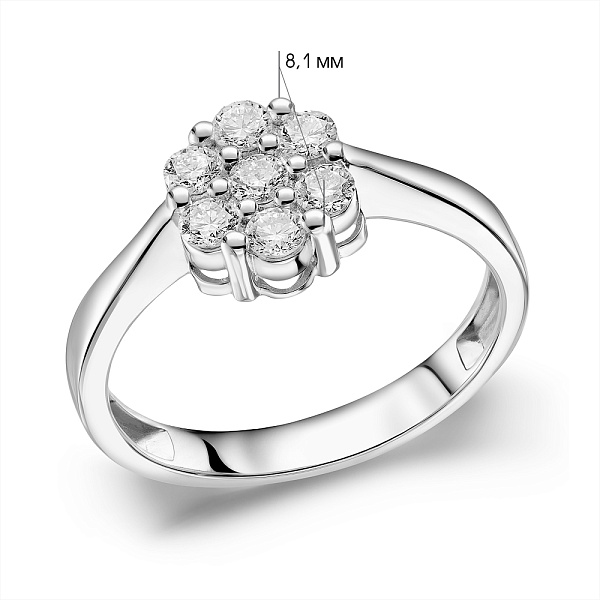 Кольцо из белого золота с бриллиантами (арт. К011628040б) – изображение 2