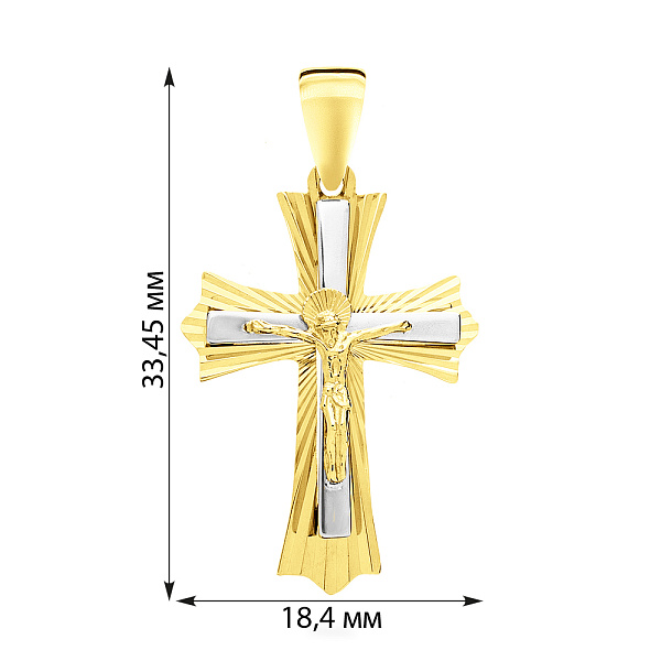Золотой нательный крестик с распятием (арт. 503852жб) – изображение 2