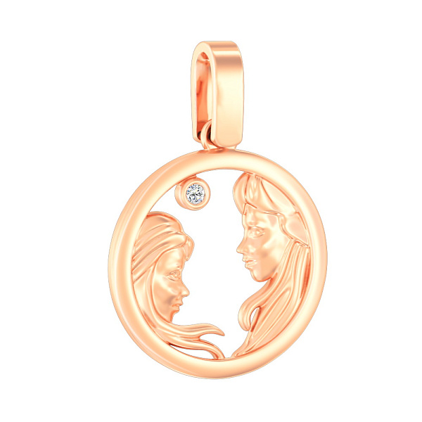 Золотая подвеска с фианитом (арт. 440622) – изображение 1