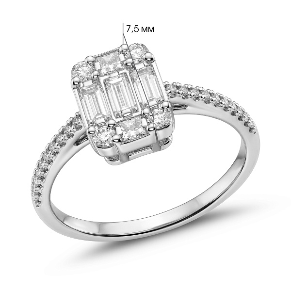 Золота каблучка з діамантами (арт. К011653060б) – зображення 2