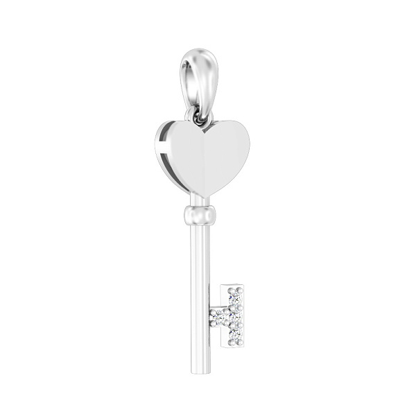 Золота підвіска Ключик з фіанітами (арт. 440605б) – зображення 1