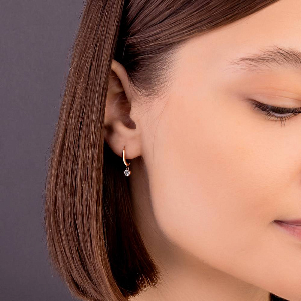 Серьги из красного золота с бриллиантами (арт. С011644020) – изображение 2