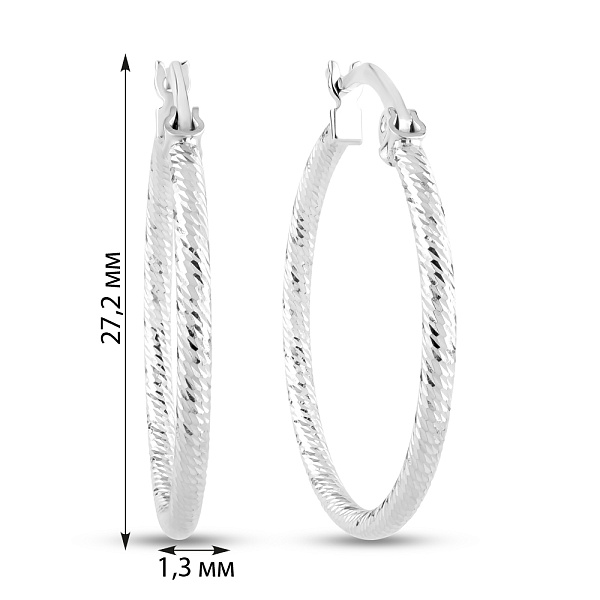 Серьги-кольца из белого золота (арт. 122001/25б) – изображение 4