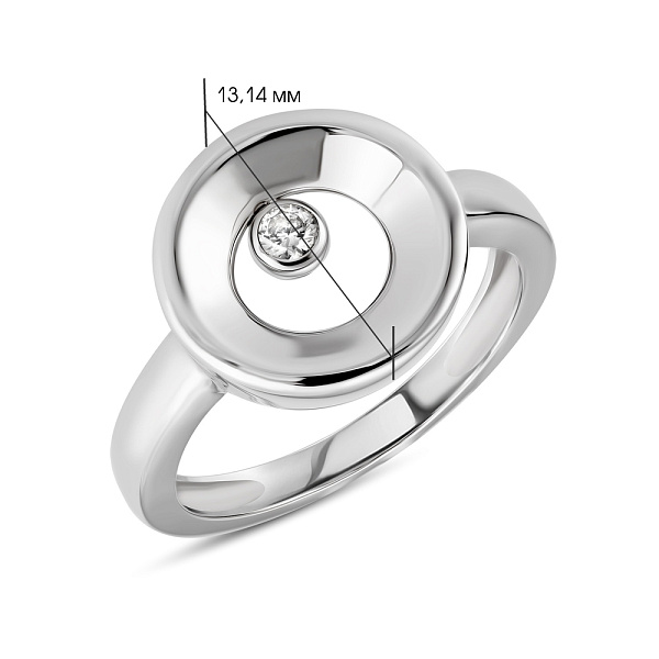 Золотое кольцо с фианитом (арт. 154530б) – изображение 2