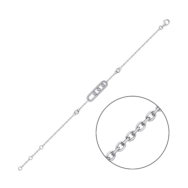 Срібний браслет з фіанітами (арт. 7509/3195) – зображення 1