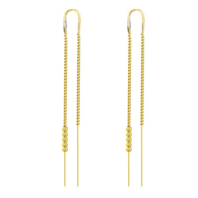 Золотые сережки-протяжки в желтом цвете металла (арт. 107160ж)