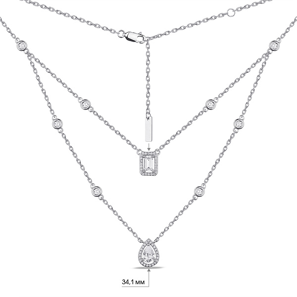 Колье из серебра с фианитами (арт. 7507/1983) – изображение 3