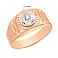 Печатка из красного и белого золота с фианитом (арт. 180390кб) – изображение 2
