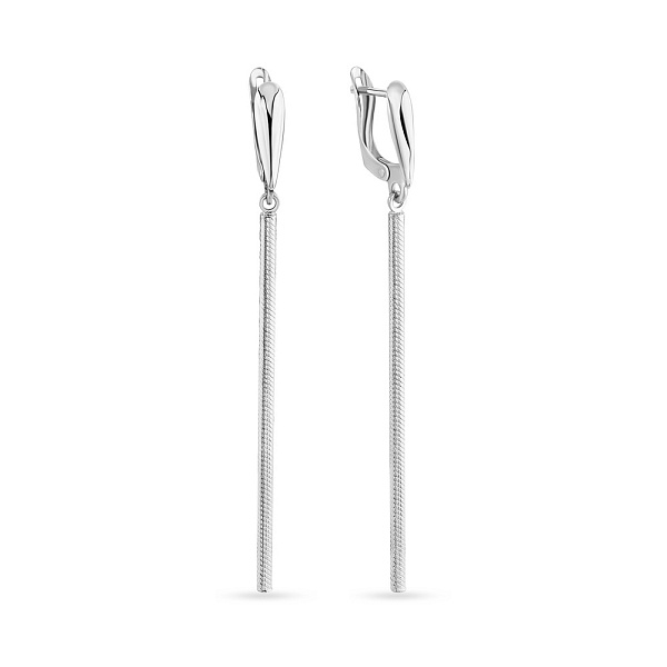 Сережки-подвески из белого золота (арт. 108103б) – изображение 1