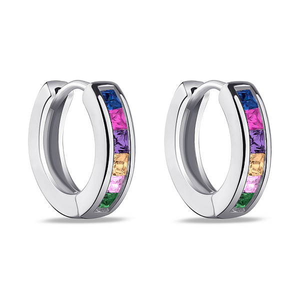 Серебряные серьги с альпинитами (арт. 7502/3692/10ацв) – изображение 1