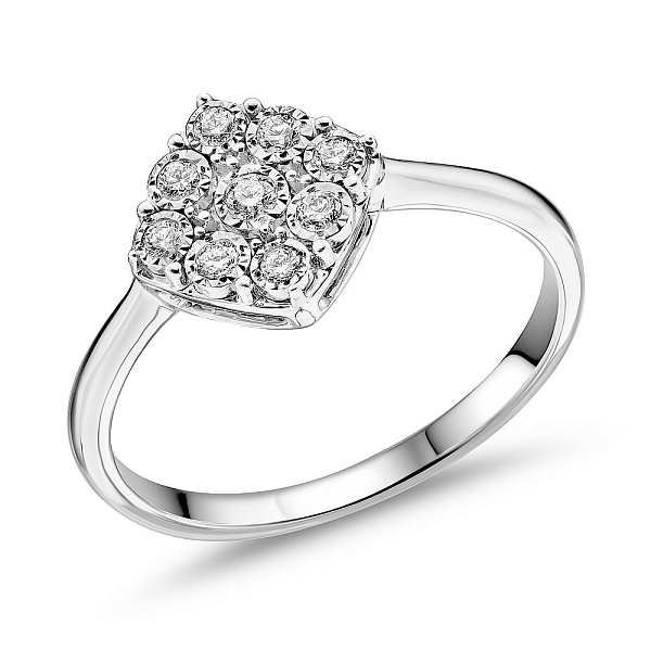 Каблучка з білого золота з діамантами (арт. К341388010б) – зображення 1