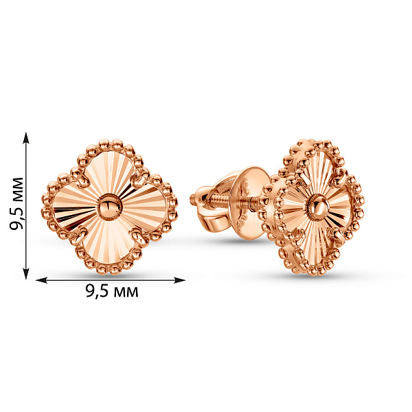 Сережки з червоного золота (арт. 1101267а) – зображення 2