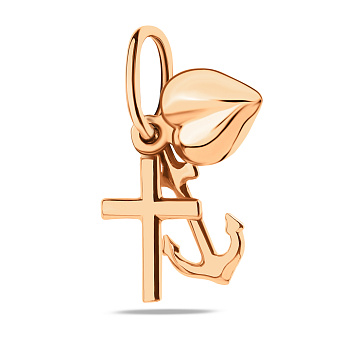 Підвіска з червоного золота  Віра. Надія. Любов. (арт. 440216)