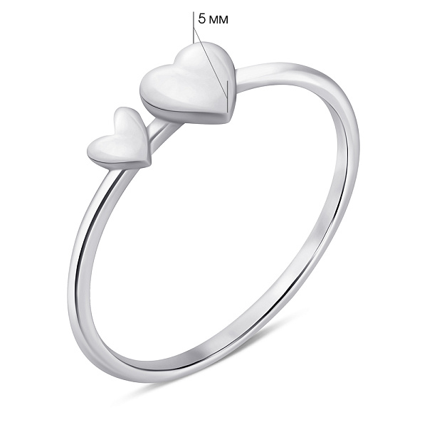 Серебряное кольцо Сердечки (арт. 7501/6060) – изображение 2