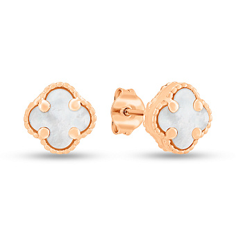 Серьги из красного золота с перламутром (арт. 104811/7п)