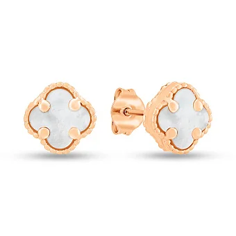 Серьги из красного золота с перламутром (арт. 104811/7п)