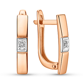 Фото Золоті сережки з діамантами (арт. С011030)
