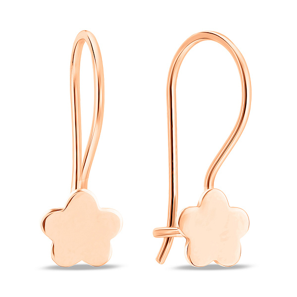Серьги из красного золота Цветок (арт. 109350) – изображение 1