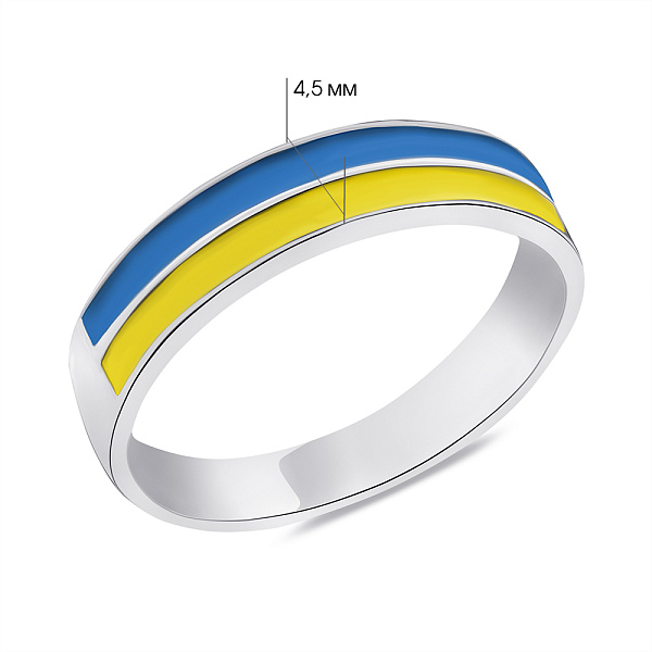 Серебряное кольцо с Флагом Украины (арт. 7501/0996егжкю) – изображение 2