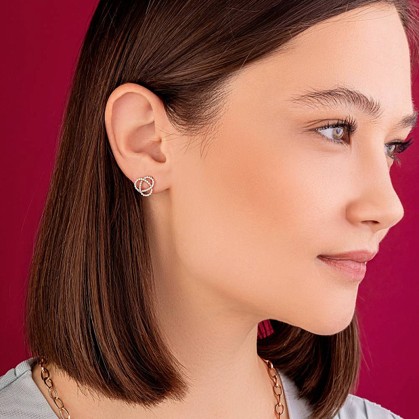 Золотые серьги с фианитами (арт. 2100650101) – изображение 3