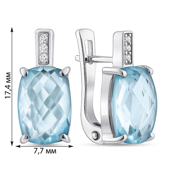 Срібні сережки з топазом (арт. 7502/1078129Пг) – зображення 2