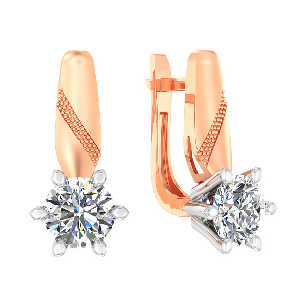 Золотые серьги с фианитом (арт. 116400) – изображение 1