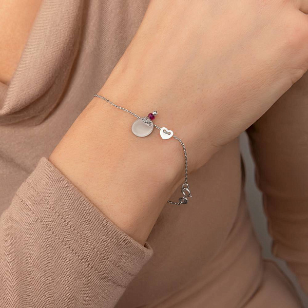 Браслет «Монета» з білого золота з фіанітом (арт. 322832бк) – зображення 2