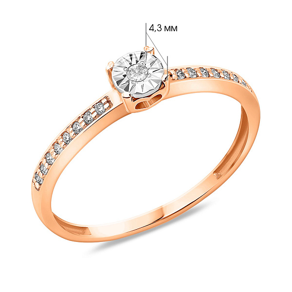 Золотое кольцо с бриллиантами (арт. К011730010) – изображение 6