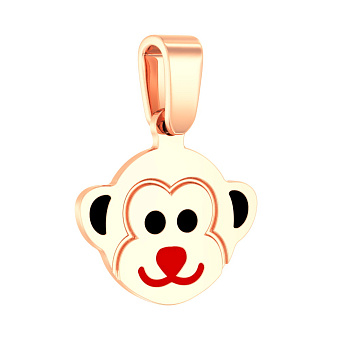Фото Золотий кулон "Мавпочка" з емаллю (арт. 440327е)