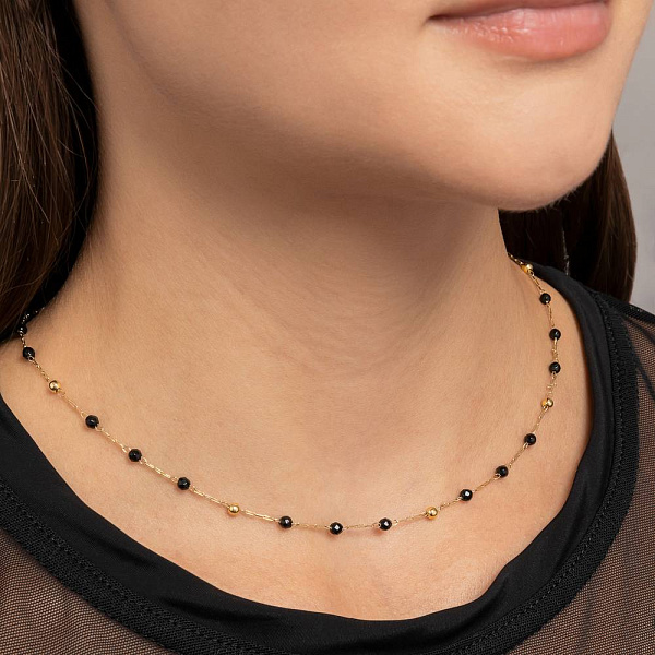 Кольє з жовтого золота з оніксом (арт. 352875жо) – зображення 3