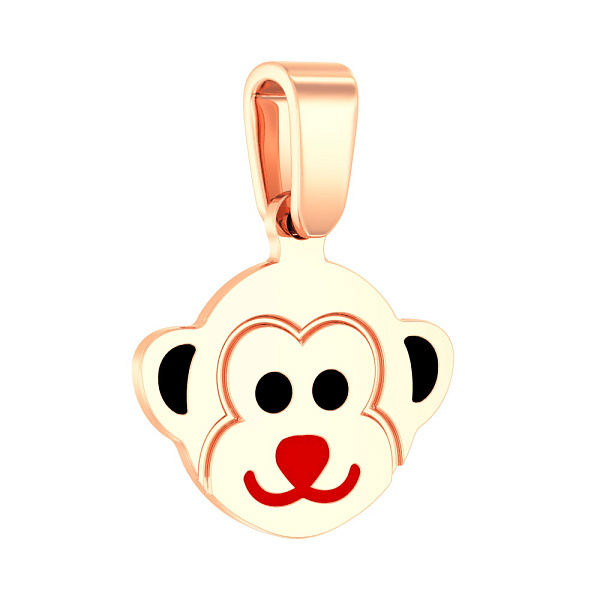 Золотий кулон "Мавпочка" з емаллю (арт. 440327е) – зображення 1