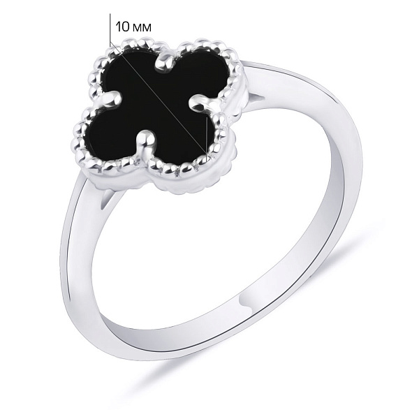 Кольцо серебряное с ониксом (арт. 7501/1127/10о) – изображение 2