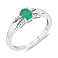 Серебряное кольцо с изумрудом и фианитами (арт. 7501/8937Изм)