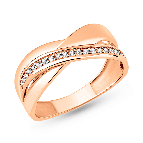 Золотое кольцо с фианитами (арт. 156120) – изображение 1