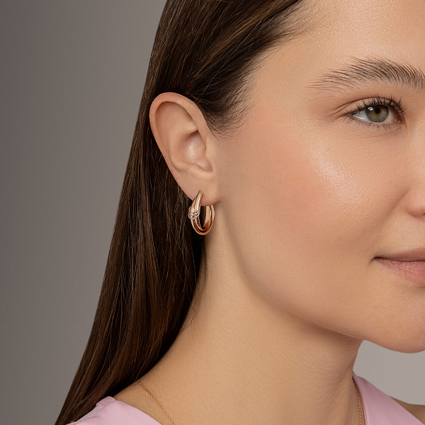 Золоті сережки-конго (арт. 105276/20кб) – зображення 5