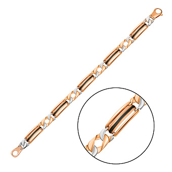 Фото Золотой мужской браслет с ониксом (арт. 324577кбо)