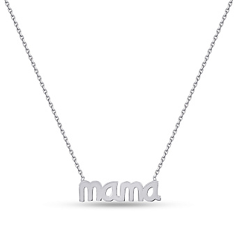 Фото Серебряное колье Мама (арт. 7507/575)