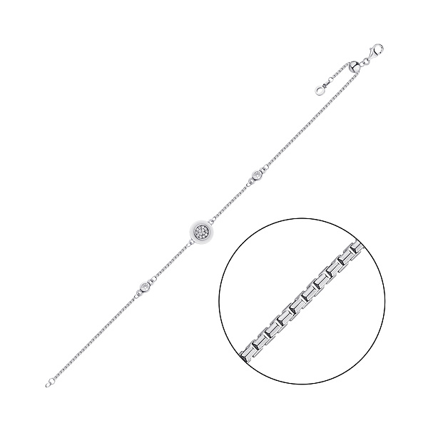 Серебряный браслет с фианитами (арт. 7909/3939) – изображение 1