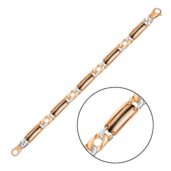 Золотой мужской браслет с ониксом (арт. 324577кбо) – изображение 1