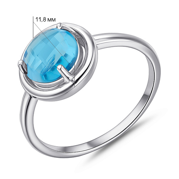 Серебряное кольцо с топазом (арт. 7501/2194392Птг) – изображение 2