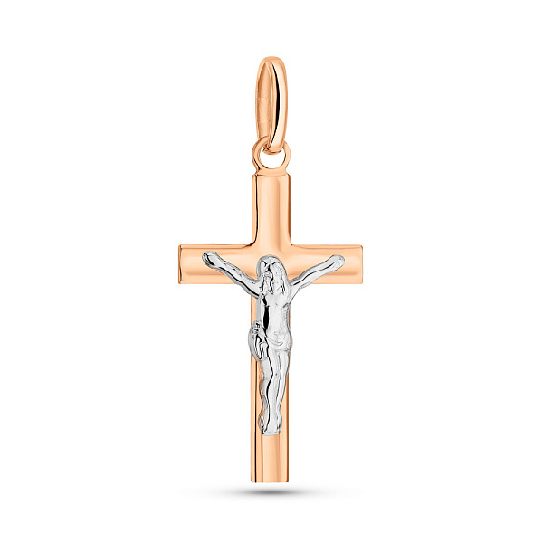 Золотой нательный крестик с распятием  (арт. 500673) – изображение 1