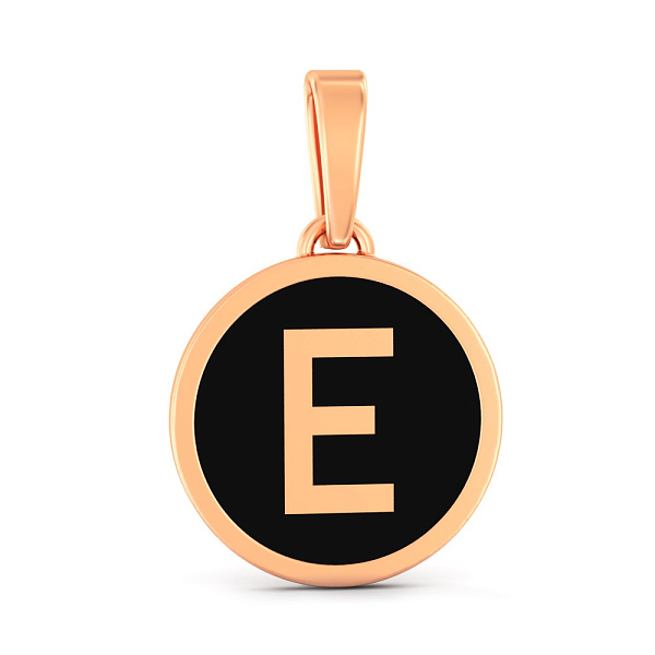 Золотая подвеска Буква Е с эмалью (арт. 440991еч) – изображение 1