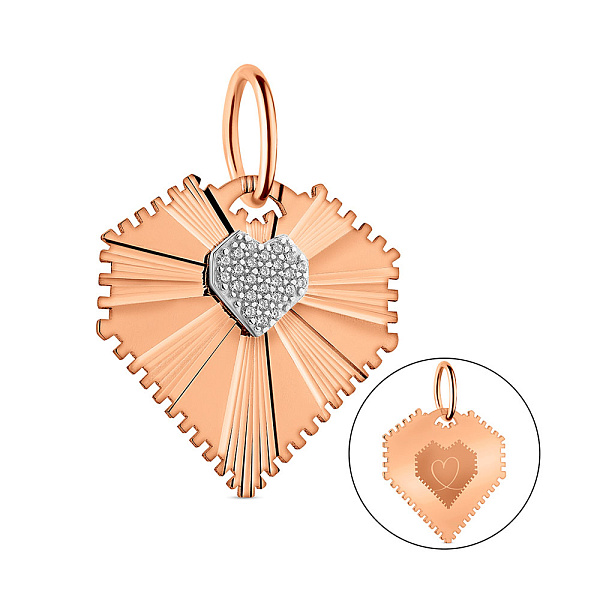 Золотая подвеска Сердечко с фианитами (арт. 4401025а) – изображение 1