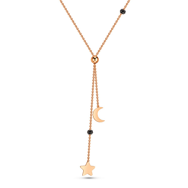 Колье из красного золота Луна и звезда с ониксом (арт. 352551о) – изображение 1