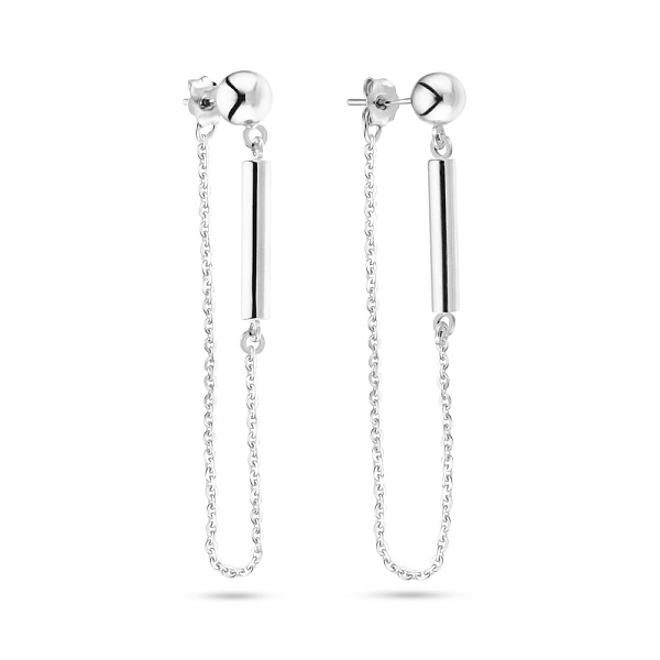 Золотые серьги пусеты с подвесками (арт. 104740б) – изображение 1