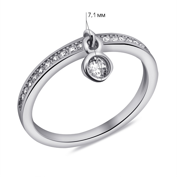 Срібна каблучка з підвіскою (арт. 7501/К2Ф/265-16) – зображення 2