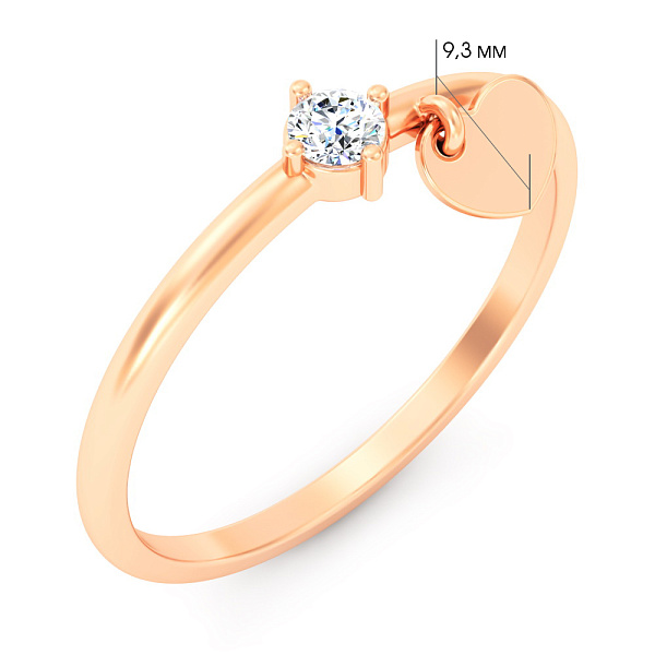 Золотое кольцо с подвеской (арт. 1401032) – изображение 3